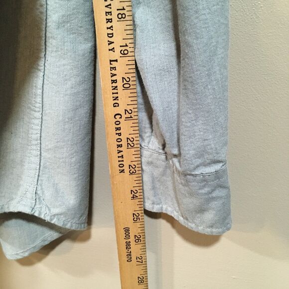 Tommy Hilfiger Mens M Long Sleeve Oxford Button Up Classic FIt Shirt Gray Cotton - Picture 9 of 10